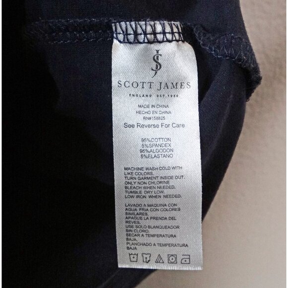 Scott James Men's Navy Blue Short Sleeve T-Shirt with Tropical print XL - Picture 8 of 8